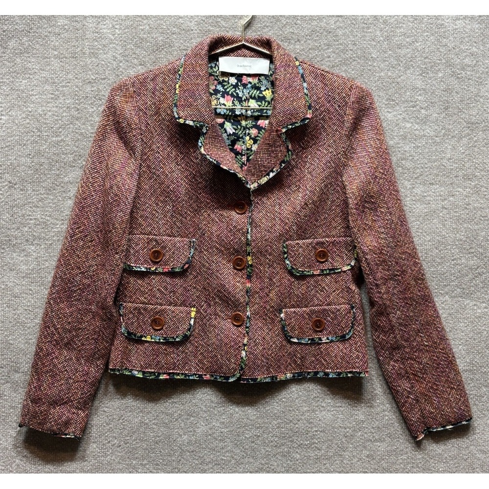 Cacharel Made in France Vintage Wool Tweed Blazer Jacket Womens 36 Small Multi